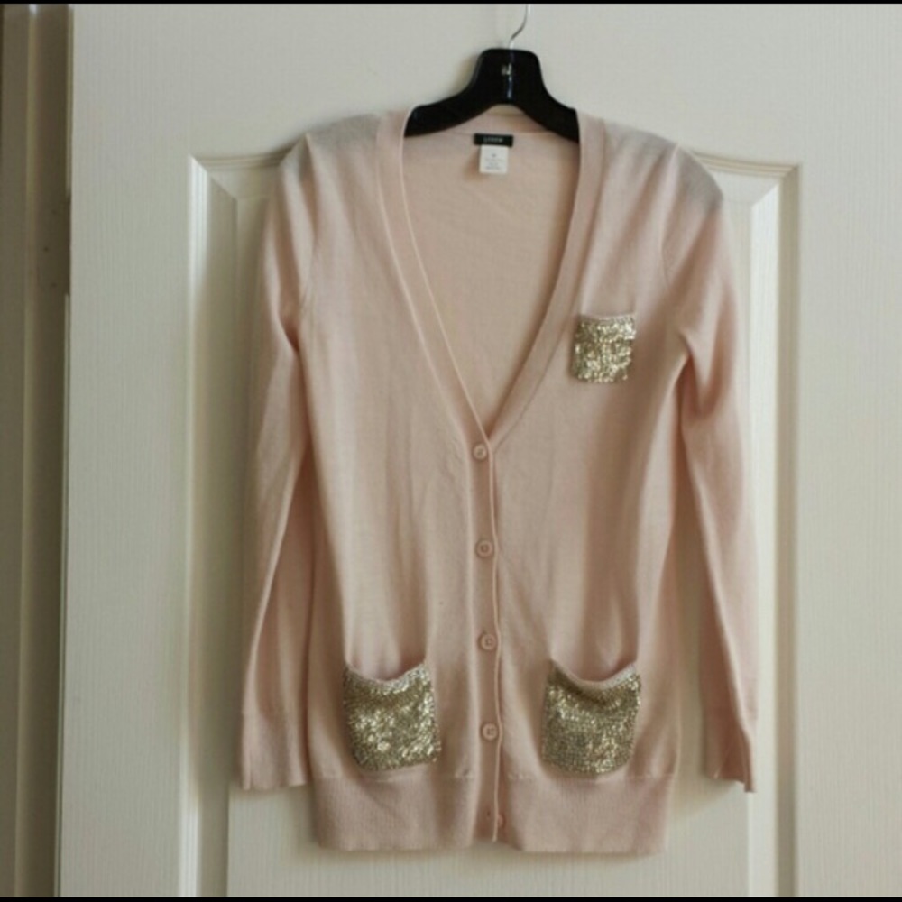 J Crew pink cardigan